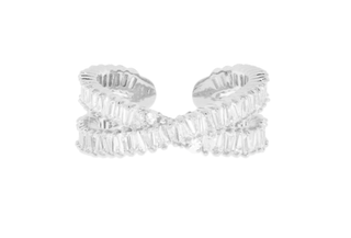 Emerald Cut Criss Cross Ring