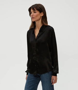 Michael Stars Meredith Satin Button Down Shirt