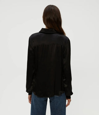 Michael Stars Meredith Satin Button Down Shirt
