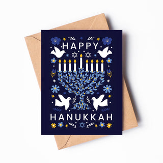 "Happy Hanukkah" greeting card