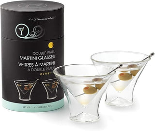 Outset Double Wall Martini Glasses - Set of 2