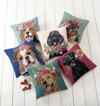 Peking Handicraft - Floral German Shepherd Hook Pillow