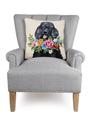 Peking Handicraft - Floral Standard Poodle Hook Pillow