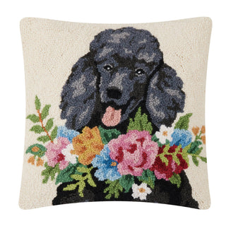Peking Handicraft - Floral Standard Poodle Hook Pillow
