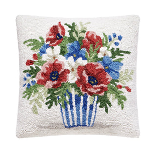 Peking Handicraft - Patriotic Poppies Hook Pillow