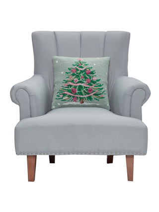 handicraft pink green christmas tree hook pillow
