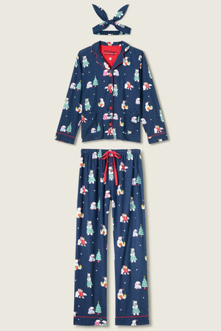 PJ Salvage Woman's Bearly Awake 3-Piece Flannel PJ Set