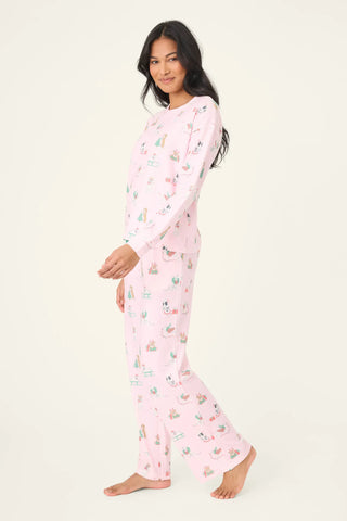 PJ Salvage Peace & Pawlidays Dog Print Pants Set