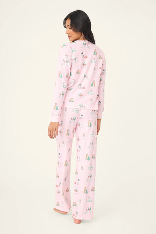 PJ Salvage Peace & Pawlidays Dog Print Pants Set