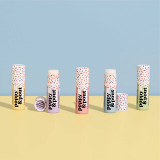 Poppy & Pout - Lip Balm, Birthday Confetti Cake, Blue