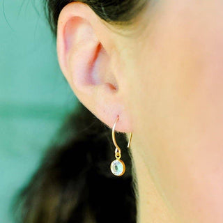 sela sage tiny drop earrings swarovski crystal sterling silver