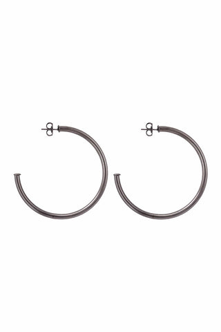 Sheila Fajl Shiny Gun Metal Hoop
