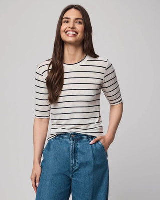 bamboo stripe quarter sleeve