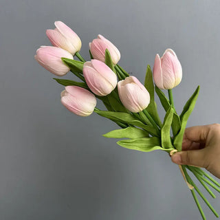 Sweet Home Deco 13" Faux Pu Real Touch Tulip Flower Stem