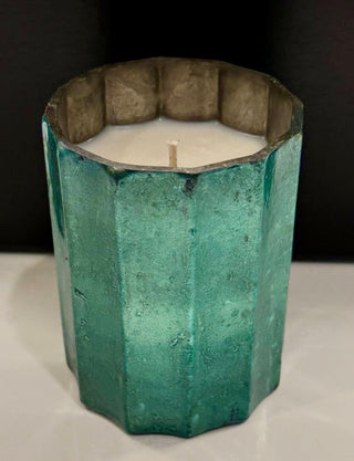 Bergamot & Black Tea Candle | Distressed Antique Fluted Metallic Glass Vessel