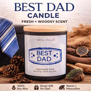 Best Dad 8oz Candle: Cedarwood & Clove