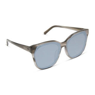 DIFF Eyewear Smoke Marble Grey Silver Flash Sunglasses