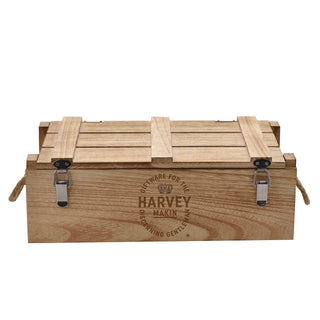 WIDDOP and Co. - Whiskey Gift Set Incl Glasses Coasters & Tongs In A Rustic Wooden Tray