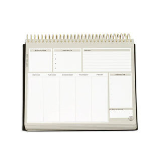 Wit & Delight - Black Linen Stay on Track Desktop Notepad
