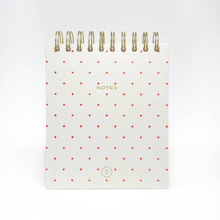 Wit & Delight - Cream Notes Spiral Notepad - hearts