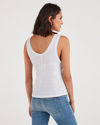 7 For All Mankind Scoop Tank in White - Taryn x Philip Boutique