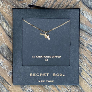 CZ Gold Dipped Western Gun Necklace - Taryn x Philip Boutique