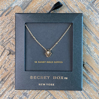 Gold Dipped and CZ Hamsa Necklace - Taryn x Philip Boutique