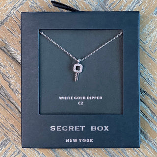 Gold and CZ Key Necklace - Taryn x Philip Boutique