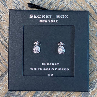 Gold and CZ Pineapple Earring Studs - Taryn x Philip Boutique