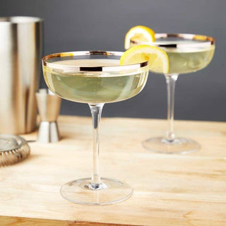 Copper Rim Crystal Coupe Set by Twine® - Taryn x Philip Boutique